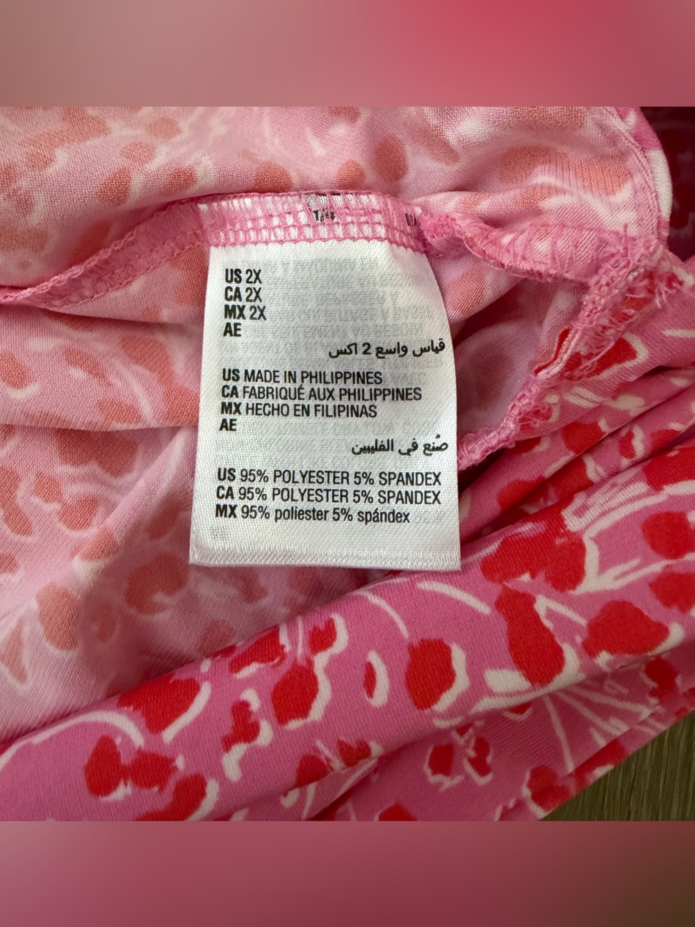 INC International Concepts Gia Geo Pink Wrap Top NWOT - Picture 5 of 5